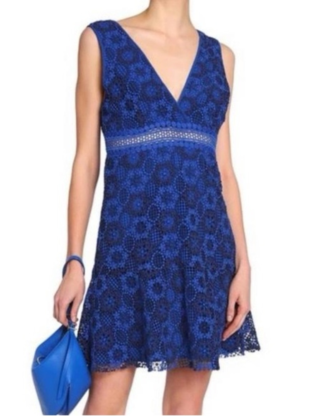 Sandro Paris Bella Blue Egyptian Lace Dress Size 0
